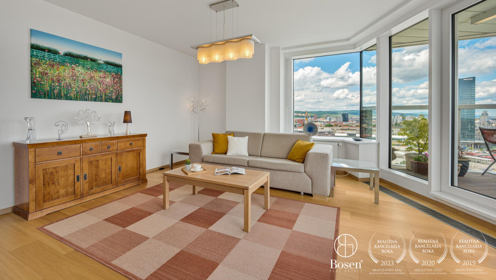 BOSEN | PREDANÉ: PANORAMA CITY: 3 izbový byt na 17. poschodí, Staré Mesto, 92 m2