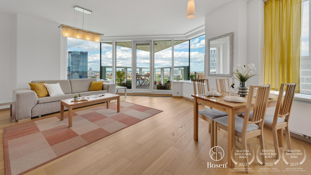 BOSEN | PREDANÉ: PANORAMA CITY: 3 izbový byt na 17. poschodí, Staré Mesto, 92 m2