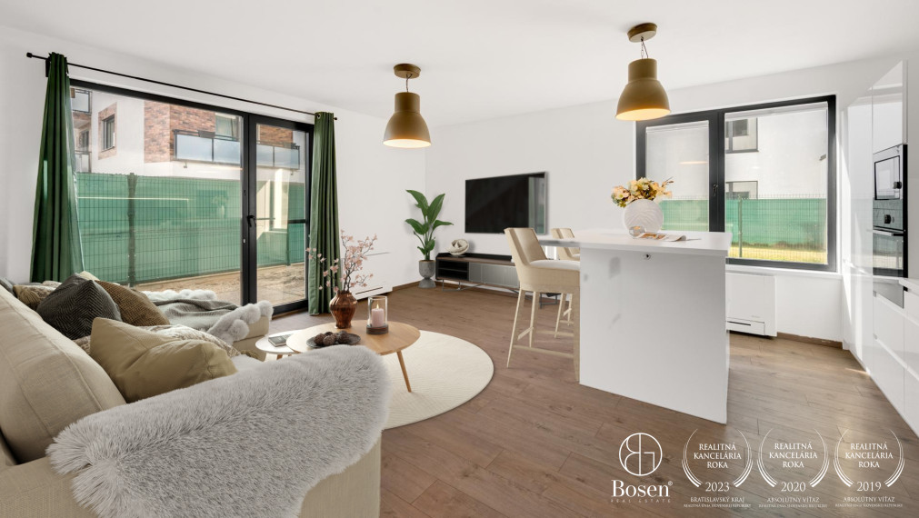 REZERVOVANÝ | Priestranný 2 izb.byt s predzáhradkou v projekte Na Piesku, Ružinov, 145 m2