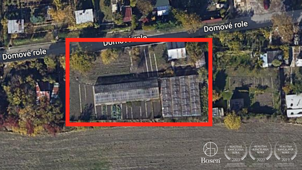 BOSEN| Priestranná záhrada s funkčnými skleníkmi, Ružinov, 1449 m2