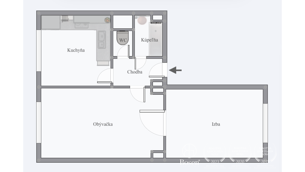 BOSEN | PREDANÝ 2 izbový byt, Kandnárova, Bratislava - m.č. Rača