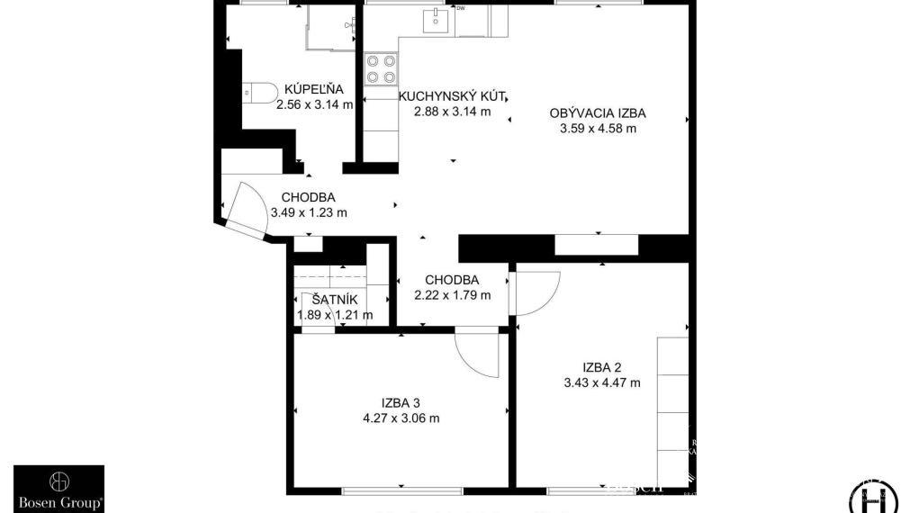 Rezervované!BOSEN | 3 izbový byt, ul. 1. Mája, Malacky