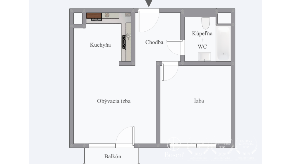 BOSEN | Zariadený 2.izb.byt v projekte Ovocné Sady, Ružinov, 47 m2