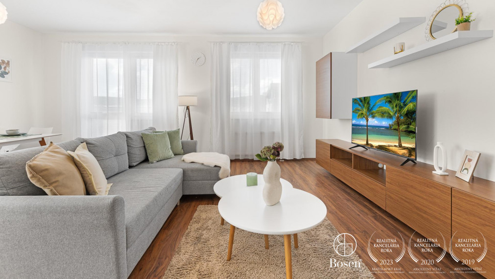 PRENAJATÉ | BOSEN | Prenájom zariadený slnečný 3 izbový byt s garážovým státim, ulica Nejedlého, Bratislava - m.č. Dúbravka