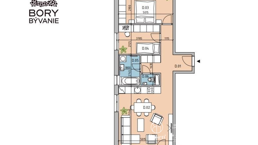 BOSEN | PRENAJATÉ: Zariadený 3 izb. byt v novostavbe Bory Bývanie 2, 83 m2