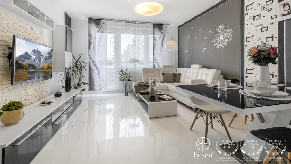 PREDANÉ: BOSEN | Zariadený 3 izb. byt s dvomi loggiami, Petržalka, 87 m2