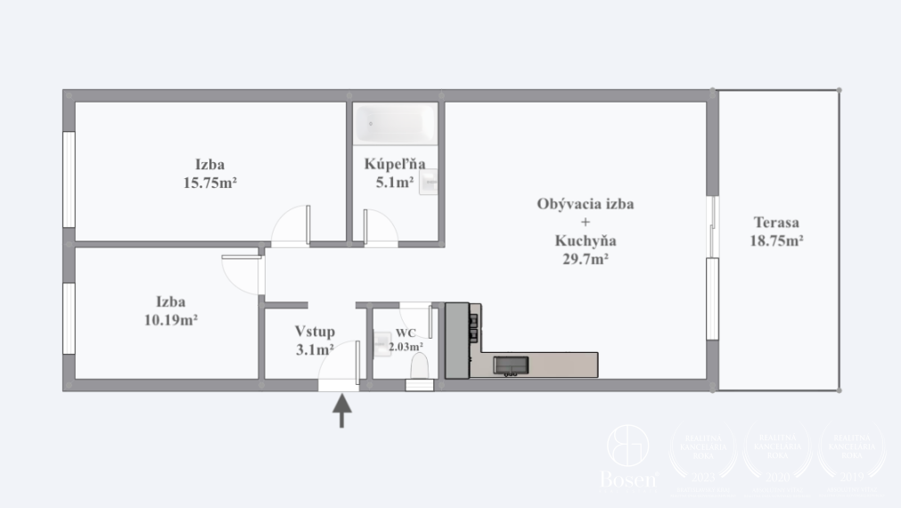 BOSEN | Moderný 3izb Rodinný dvojdom so záhradkou v štandarde