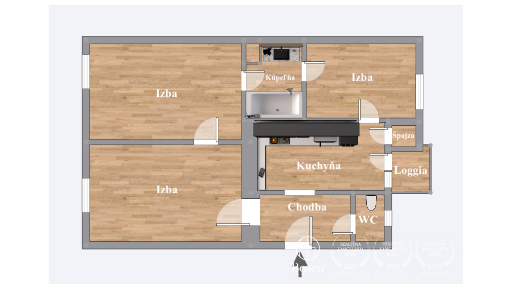 BOSEN | 3 izb. byt s veľkým potenciálom, vo výbornej lokalite, ulica Riazanská, Bratislava, 71 m2