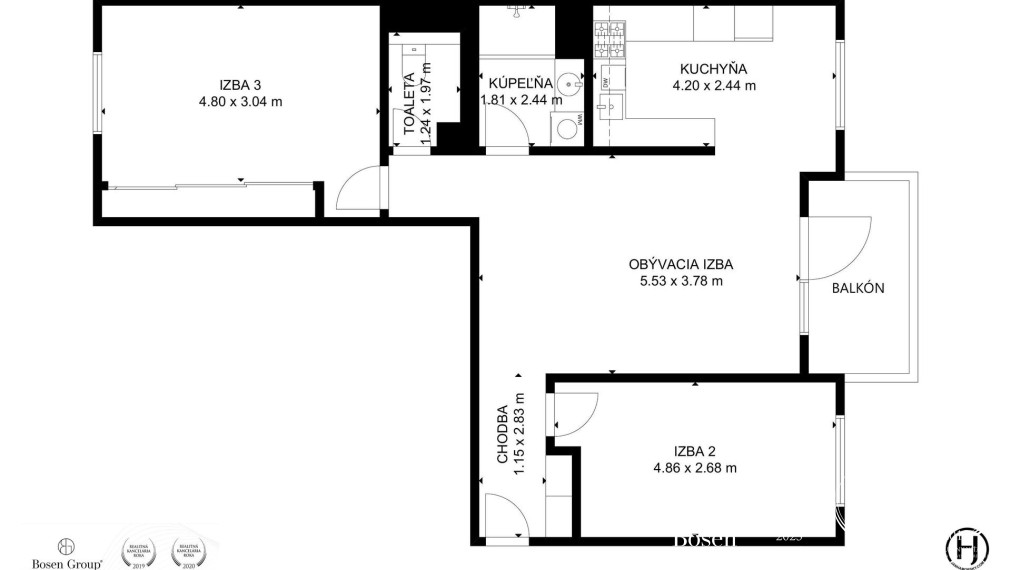 BOSEN | REZERVOVANÉ, Štýlový 3 izbový byt v novostavbe s balkónom, 76m2, Lučenec, ulica Cintorínska