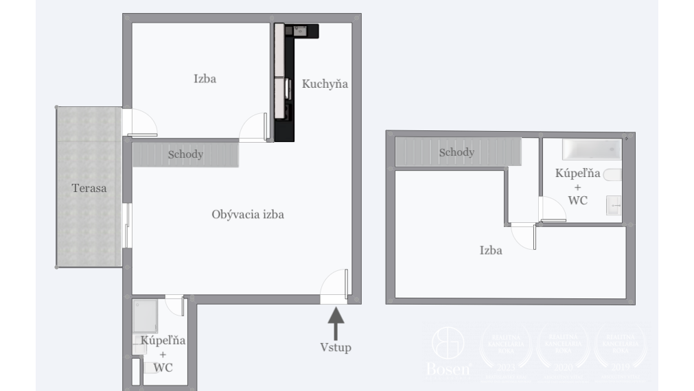 3-bedroom duplex apartment, two bathrooms, balcony, Svätý Jur, Hergottova, 99 m2