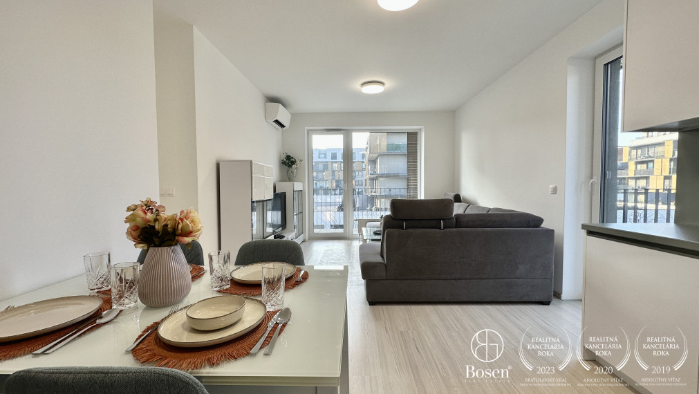 PRENAJATÉ | BOSEN | Prenájom 2 izbový zariadený byt s parkovacím miestom, Slnečnice - Viladomy, Bratislava - m.č. Petržalka