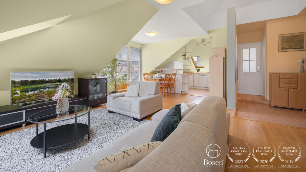 BOSEN |  Slnečný 3 izbový mezonetový byt s dvoma terasami, BA - m.č. Ružinov NIVY, 111,4 m2.