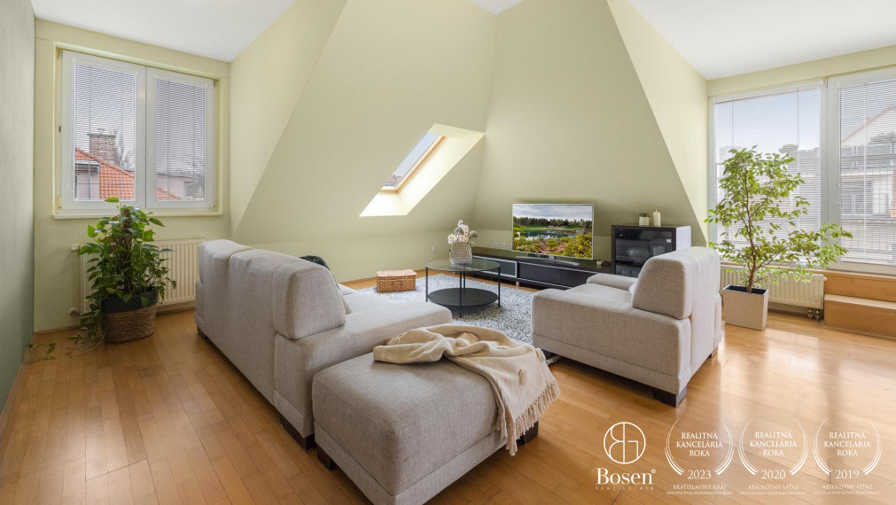 BOSEN |  Slnečný 3 izbový mezonetový byt s dvoma terasami, BA - m.č. Ružinov NIVY, 111,4 m2.