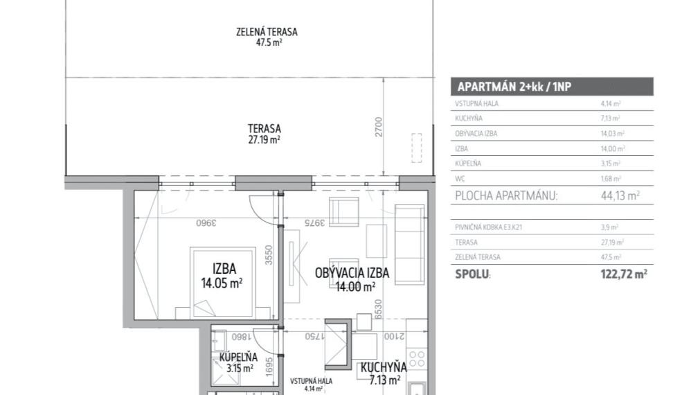 BOSEN | Nový 2 izbový byt v projekte Nový Ružinov, Bajkalská-Bratislava, 123m2