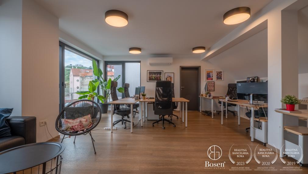 PRENAJATÉ | BOSEN | Prenájom kancelárie s terasou, 103,08 m2, ulica Karpatská, Bratislava m.č. Staré Mesto