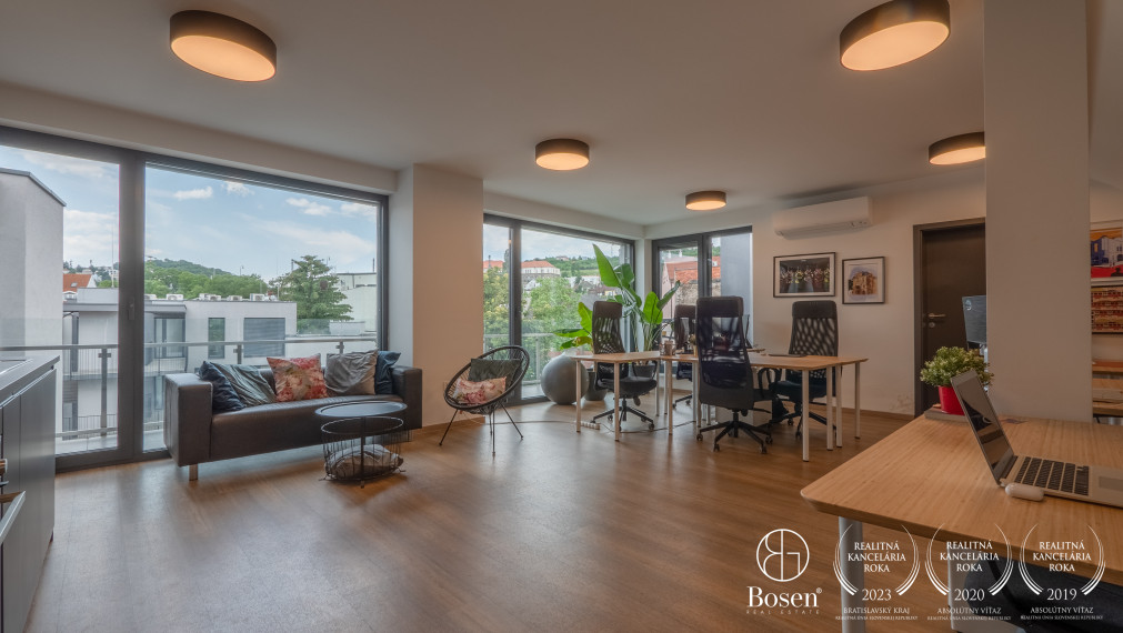 PRENAJATÉ | BOSEN | Prenájom kancelárie s terasou, 103,08 m2, ulica Karpatská, Bratislava m.č. Staré Mesto