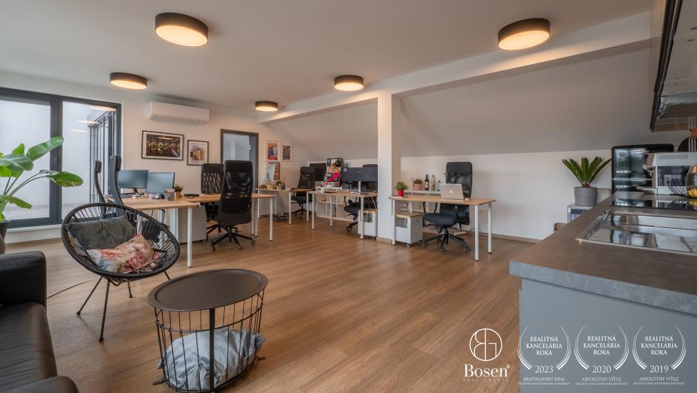 PRENAJATÉ | BOSEN | Prenájom kancelárie s terasou, 103,08 m2, ulica Karpatská, Bratislava m.č. Staré Mesto