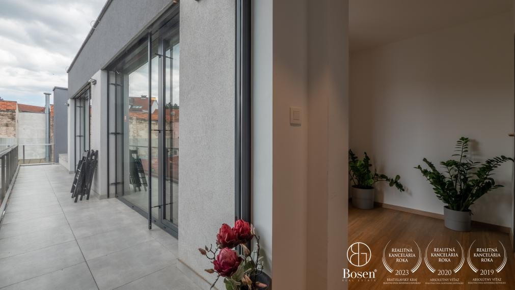 PRENAJATÉ | BOSEN | Prenájom kancelárie s terasou, 103,08 m2, ulica Karpatská, Bratislava m.č. Staré Mesto