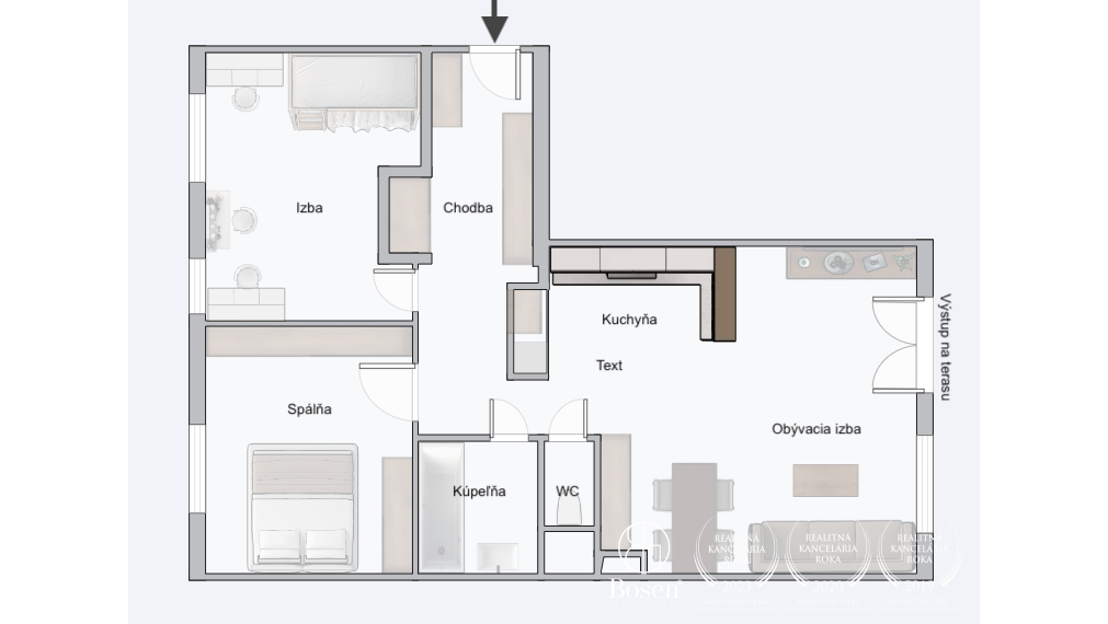 BOSEN | PREDANÉ | 3 izbový byt so záhradou a garážou, Šáchorova-Vajnory, 111m2