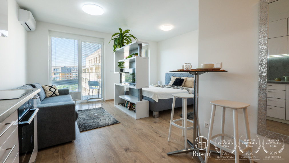 BOSEN | 1,5 izbový byt s balkónom a garážovým státim, 37 m2, novostavba Nový Ružinov, Bratislava - m.č. Ružinov