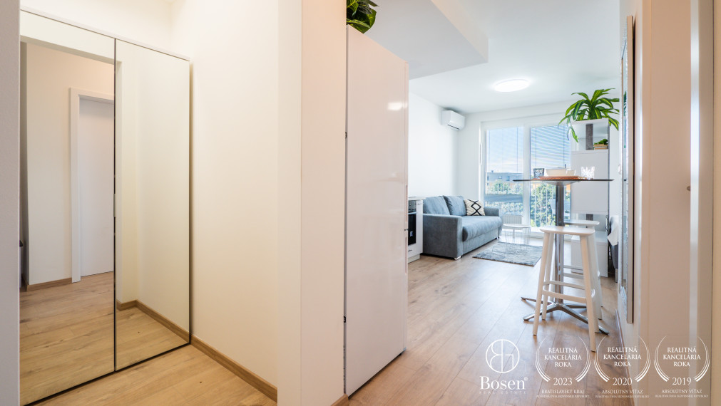 BOSEN | 1,5 izbový byt s balkónom a garážovým státim, 37 m2, novostavba Nový Ružinov, Bratislava - m.č. Ružinov