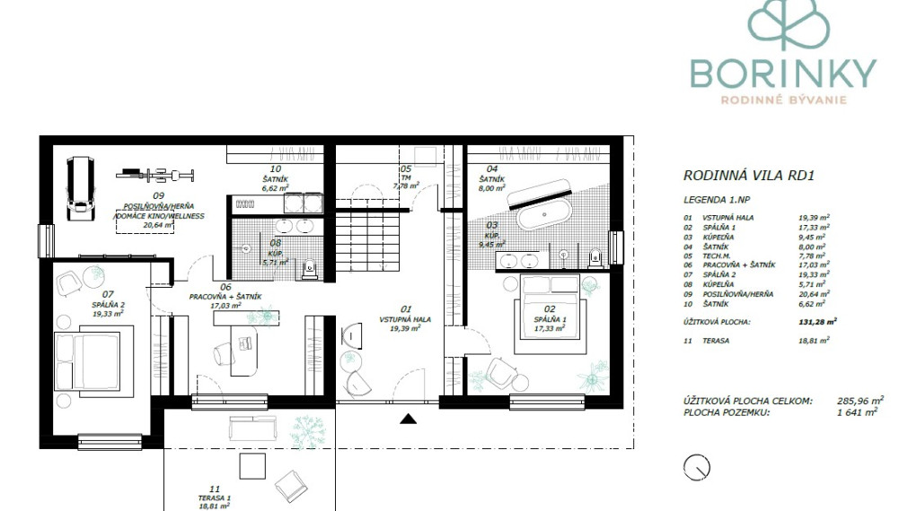 REZERVOVANÉ: BOSEN | Rodinná 6 izbová vila RD2 s nádhernými výhľadmi, Borinka