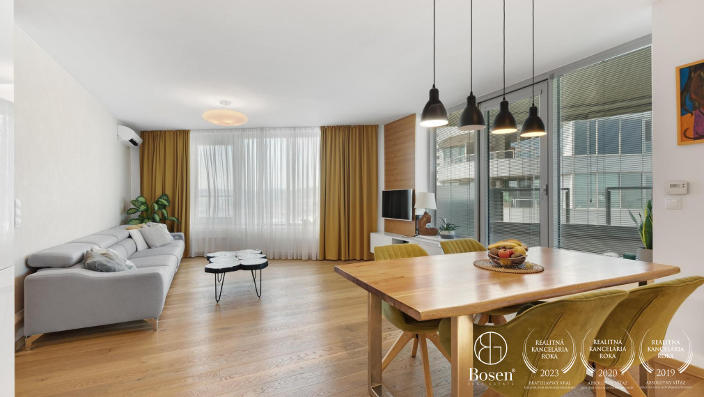 Nadštandardný 4 izbový byt so saunou v projekte Tri veže na prenájom