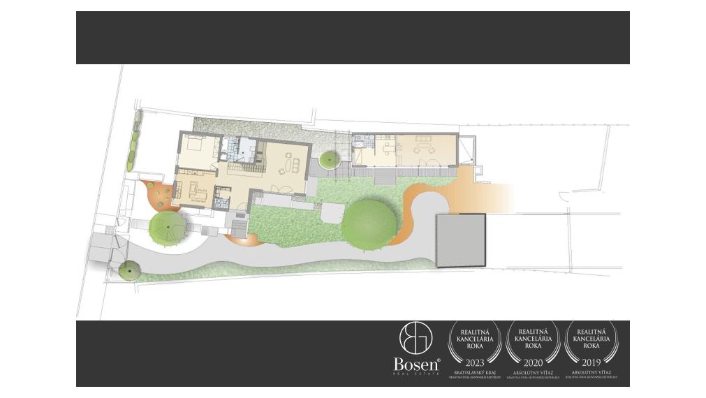 BOSEN | 5 izbový rodinný dom s hosťovským pavilónom a veľkým pozemkom 2.300 m2, Borinka