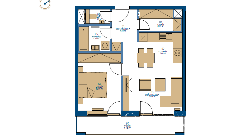 PREDANÉ: BOSEN | 2kk byt v novostavbe Urban Residence, 60 m2, Nové Mesto