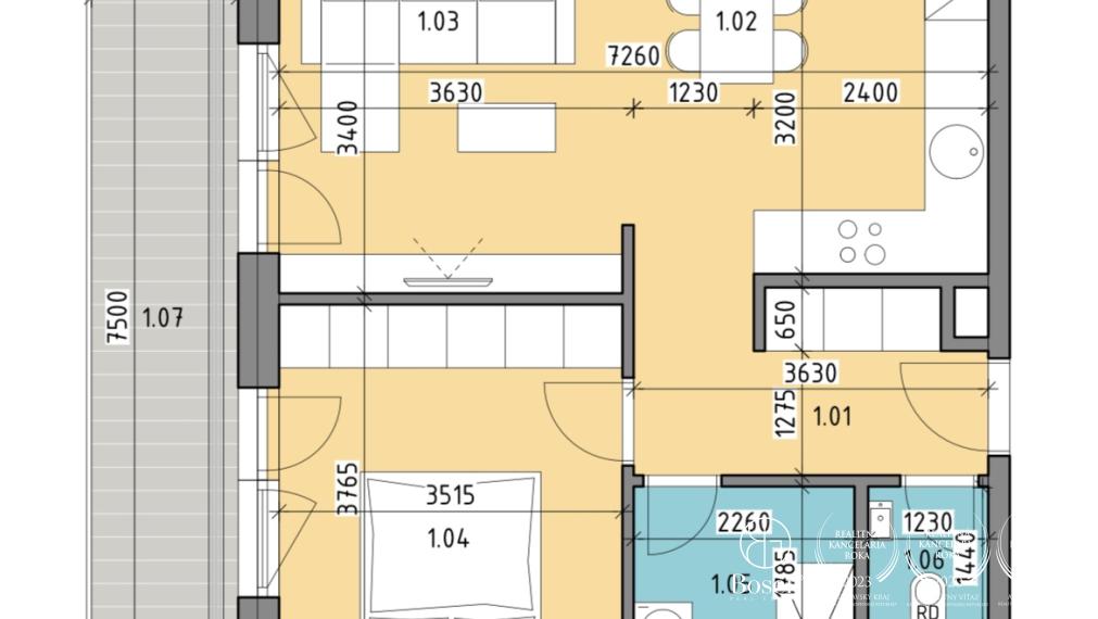 BOSEN | Veľký zariadený 2 izb.byt s loggiou v novom projekte BORY BÝVANIE, Lamač, 62 m2