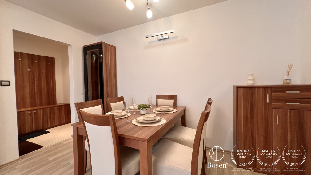 BOSEN I Prenájom zariadeného 3 izbového bytu v Ružinove, ulica Priemyselná