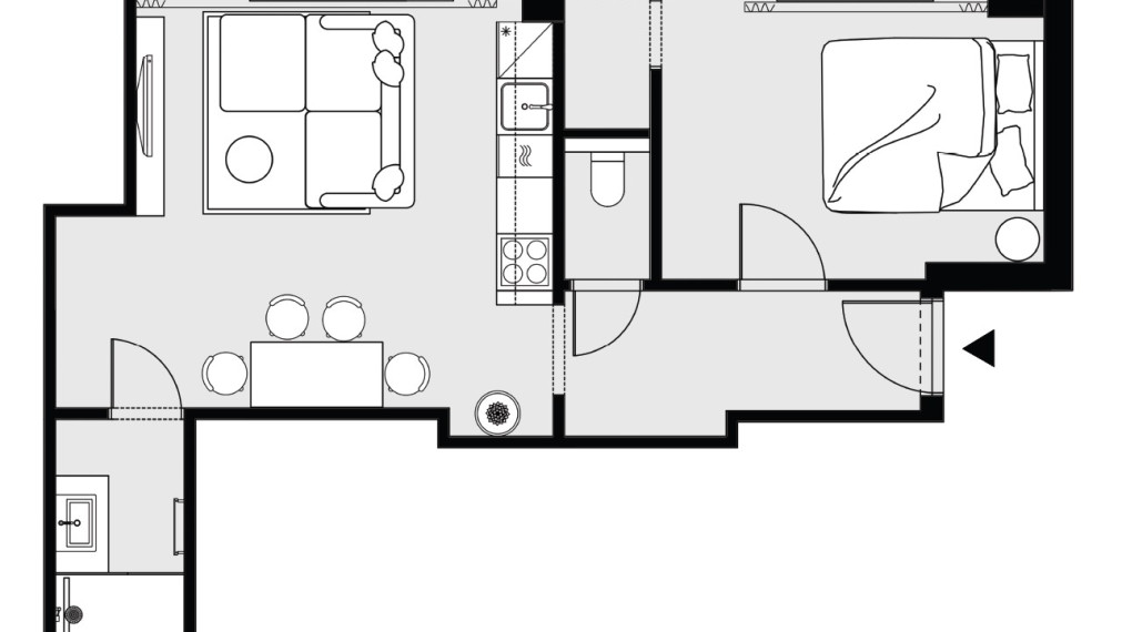 Moderne zariadený 2 izbový byt navrhnutý dizajnérkou blízko Blumentálu