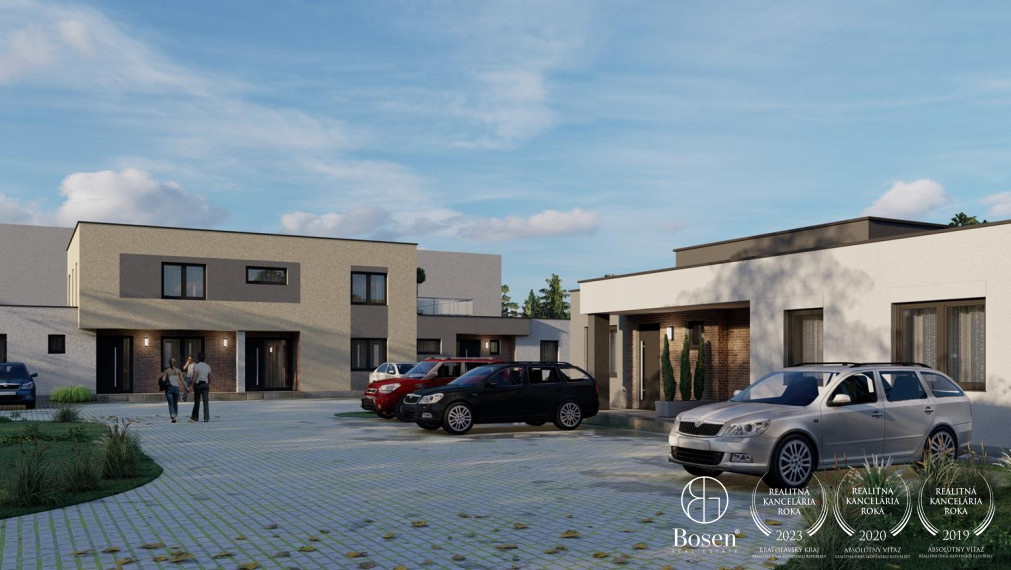 BOSEN | Novostavba v Štandarde, 3 izbový bungalov so záhradou, 3x parkovacie státie, Rovinka