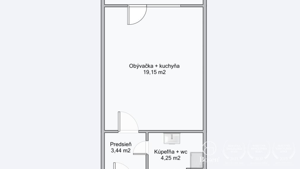 BOSEN | Garsónka, v Bratislave, Bebravská, mestská časť Vrakuňa
