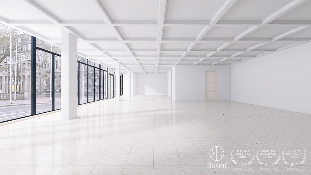 REZERVOVANÉ - BOSEN | Obchodný priestor s výhľadom do vnútrobloku pri najfrekventovanejšej križovatke Bratislavy, Trnavská cesta, 159.7 m²