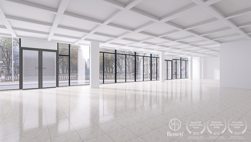 REZERVOVANÉ - BOSEN | Obchodný priestor s výhľadom do vnútrobloku pri najfrekventovanejšej križovatke Bratislavy, Trnavská cesta, 159.7 m²