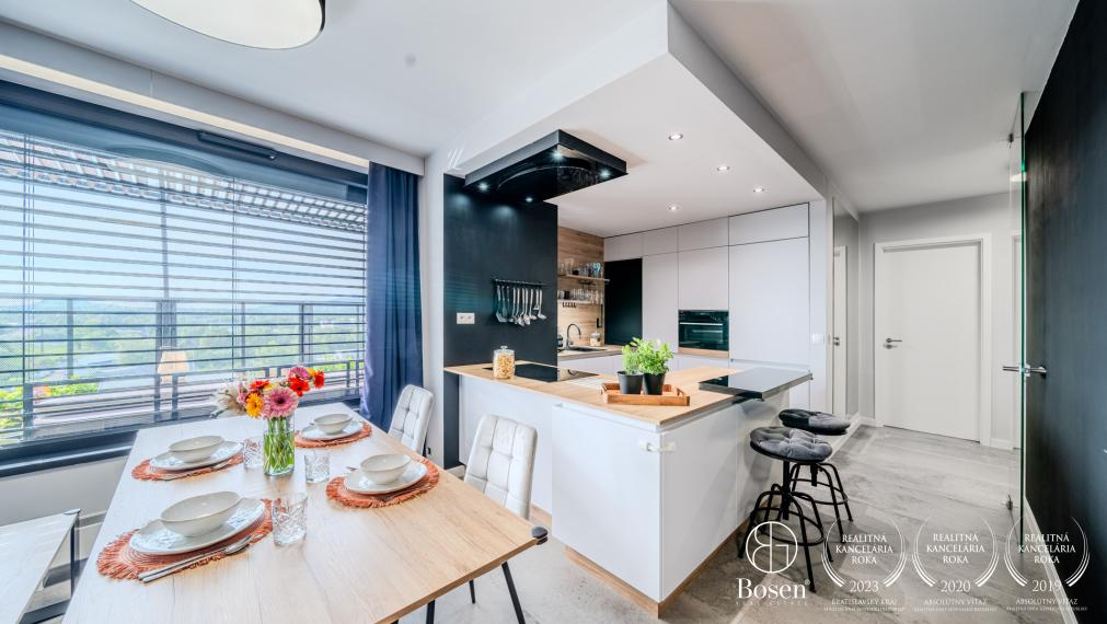 BOSEN | Nadštandardný 3 izbový byt s veľkou terasou a skladom v projekte FLAT 75, Petržalka, 110 m2