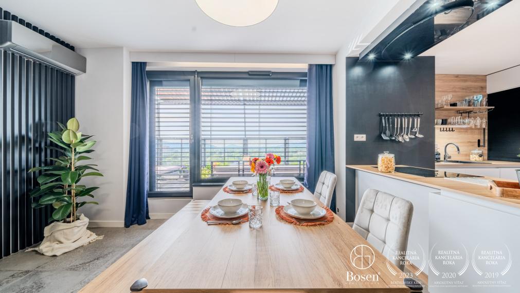 BOSEN | Nadštandardný 3 izbový byt s veľkou terasou a skladom v projekte FLAT 75, Petržalka, 110 m2