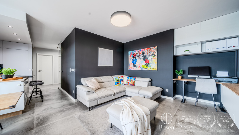 BOSEN | Nadštandardný 3 izbový byt s veľkou terasou a skladom v projekte FLAT 75, Petržalka, 110 m2