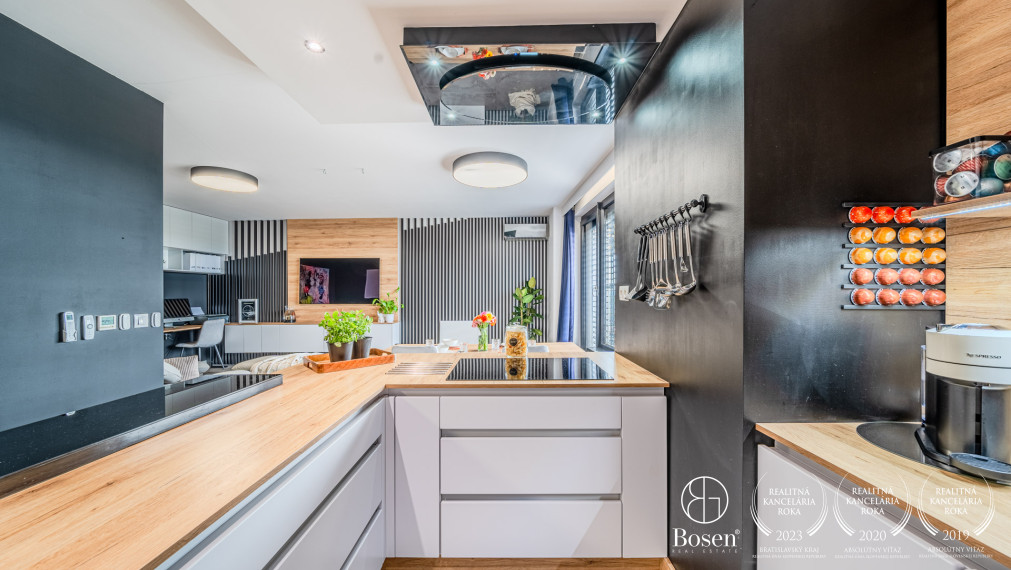 BOSEN | Nadštandardný 3 izbový byt s veľkou terasou a skladom v projekte FLAT 75, Petržalka, 110 m2