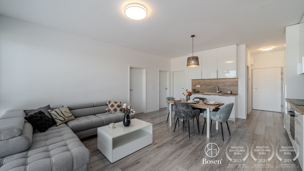 BOSEN | Zariadený 3 izb. byt s parkovacím miestom a balkónom v novostavbe SEPTIMO 2, Údernícka, Petržalka, 67 m2
