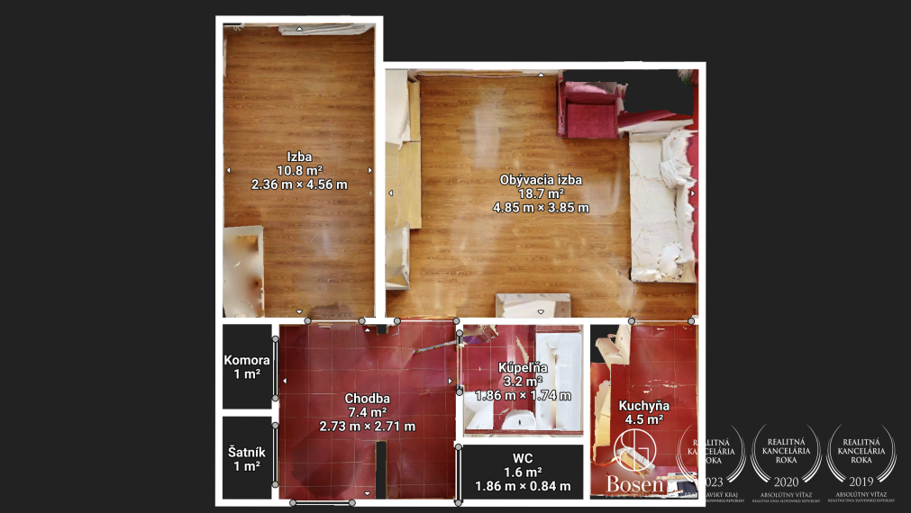 BOSEN | Na predaj 2 izbový slnečný byt na ulici L. Novomeského - Trenčín