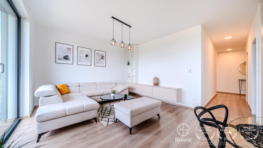 BOSEN | Na prenájom prémiový 3-izbový byt v novostavbe, 86 m², balkón, garáž, Záhorská Bystrica - rezidencie Karpatium.