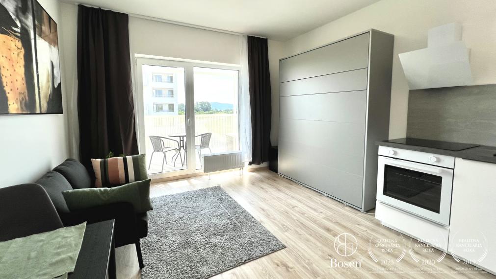 BOSEN | Prenájom 1 izbový klimatizovaný byt s parkovacím státím v novostavbe Slnečnice POP - Bratislava, Petržalka