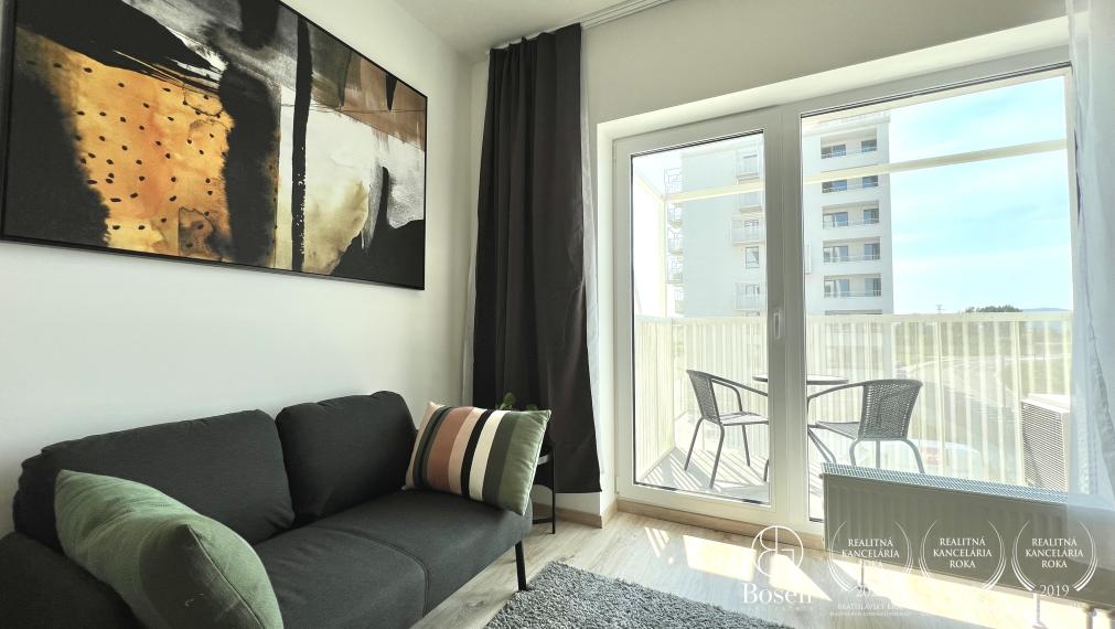 BOSEN | Prenájom 1 izbový klimatizovaný byt s parkovacím státím v novostavbe Slnečnice POP - Bratislava, Petržalka