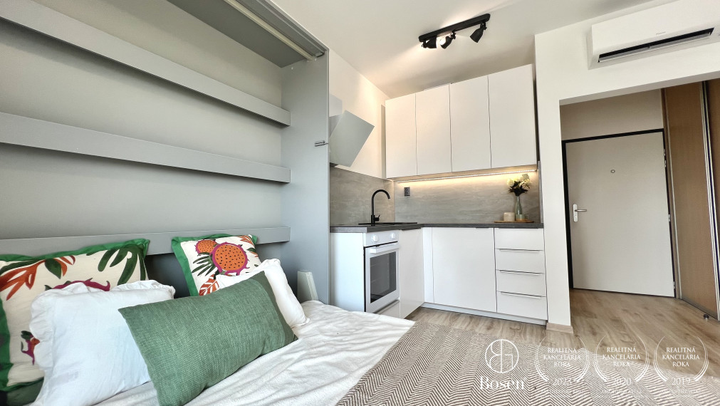 BOSEN | Prenájom 1 izbový klimatizovaný byt s parkovacím státím v novostavbe Slnečnice POP - Bratislava, Petržalka