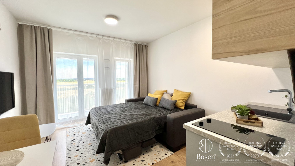 BOSEN | PRENAJATÉ 1 izbový byt s parkovacím státím v novostavbe Slnečnice POP - Bratislava, Petržalka