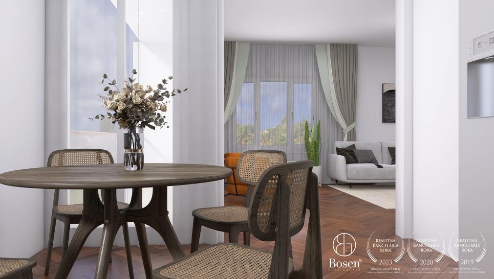 BOSEN | Priestranný 3izbový byt s veľkou loggiou a balkónom, 110m2.