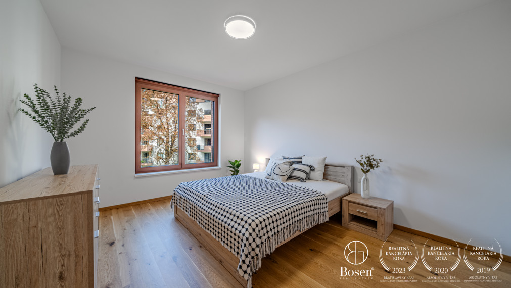 BOSEN | Prenájom kompletne zariadený 3 izbový byt s garážovým státím, 81,93 m2, ZWIRN, Bratislava -  m.č. Ružinov