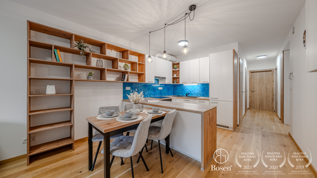 BOSEN | Prenájom kompletne zariadený 3 izbový byt s garážovým státím, 81,93 m2, ZWIRN, Bratislava -  m.č. Ružinov